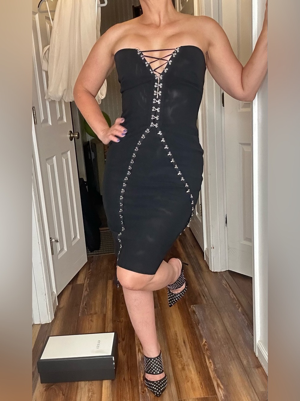 bec + bridge  Argon Corset Strapless Hook midi Dress Sz4